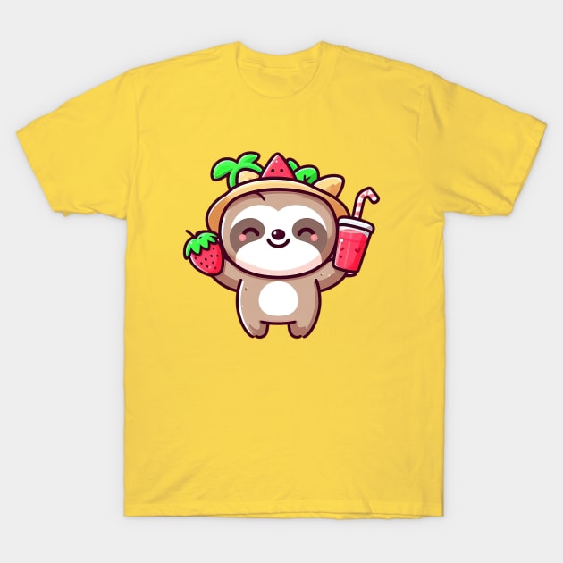 Cute Kawaii Sloth T-Shirt by PhotoSphere